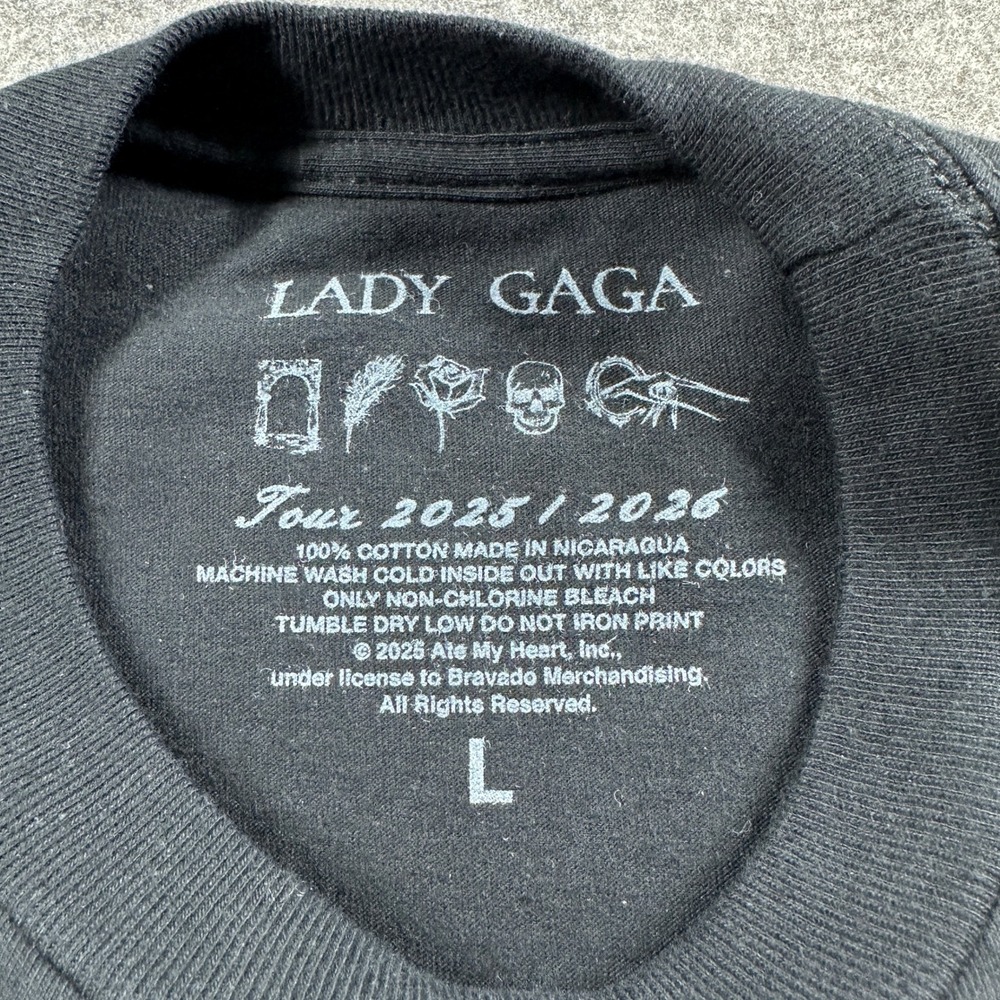 Lady Gaga T-Shirt Unisex Large Black Dance Or Die The Mayhem Ball Tour 2025 2026 - Picture 3 of 7